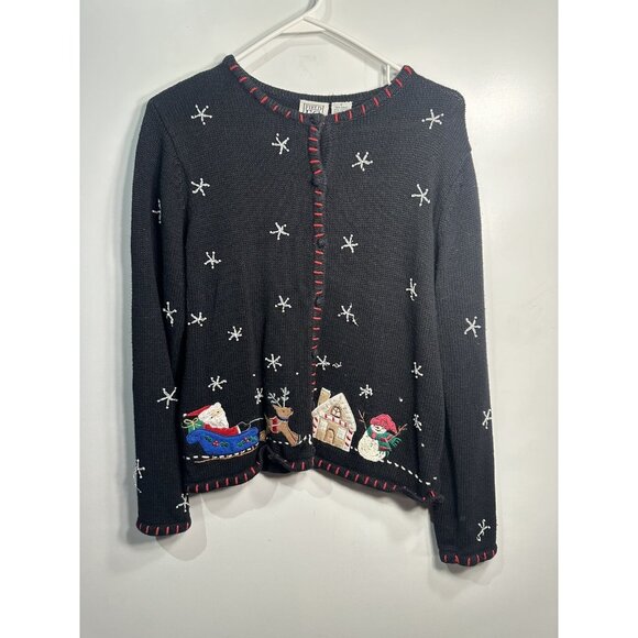field gear vintage christmas winter cardigan long sleeve buttons size small - Picture 1 of 3